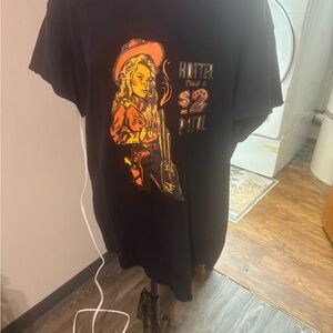 Black Graphic Tee with Western Motif